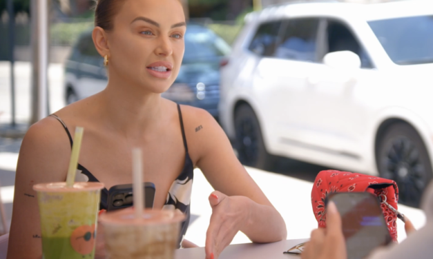 Lala Kent’s Black and White Floral Silk Dress