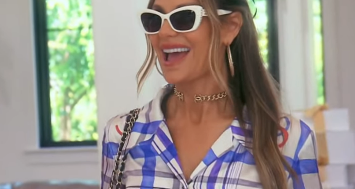 Dorit Kemsley’s White Pearl Studded Sunglasses