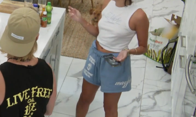 Paige DeSorbo’s Blue Graphic Sweat Shorts