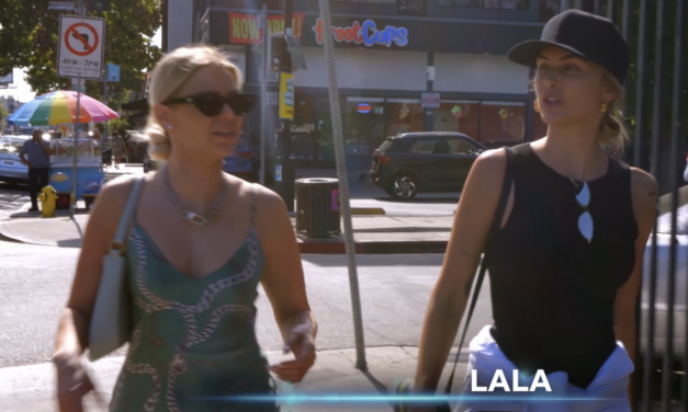 Ariana Madix’s Green Printed Silk Midi Dress