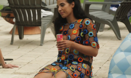 Danielle Olivera’s Multicolor Crochet Cover Up