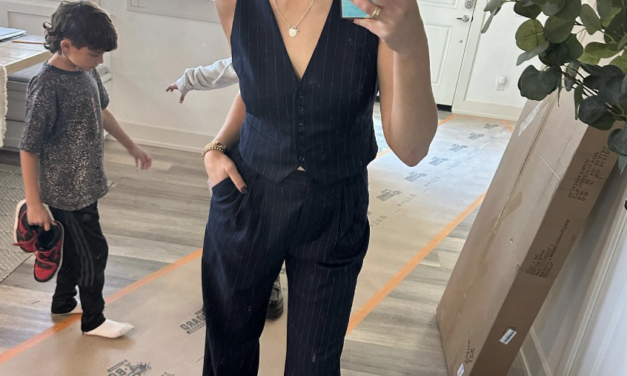 Gina Kirschenheiter’s Pinstriped Vest and Pant Set