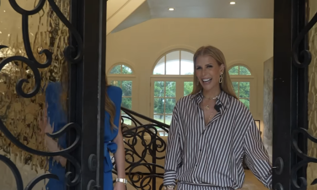 Tracy Tutor’s Brown Striped Shirt Dress