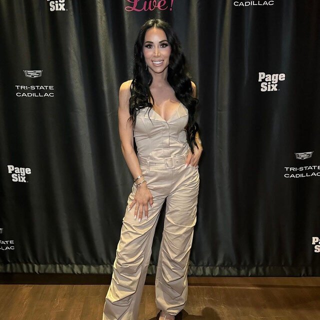 Rachel Fuda’s Tan Strapless Cargo Jumpsuit