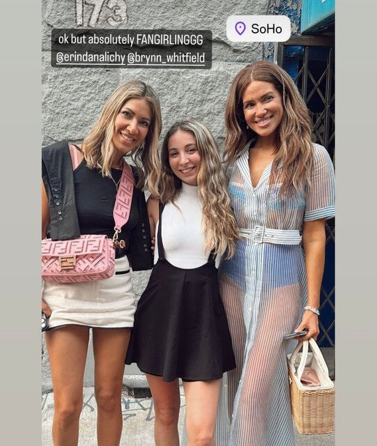 Brynn Whitfield’s Blue and White Striped Sheer Maxi Dress