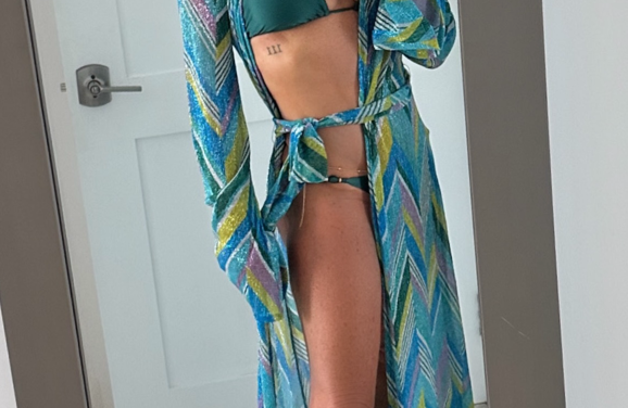 Kyle Richards’ Chevron Cover Up and Bikini